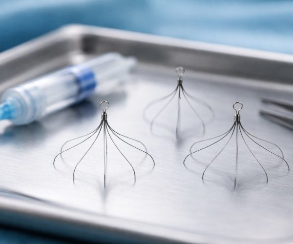 Vena cava filters on surgical tray